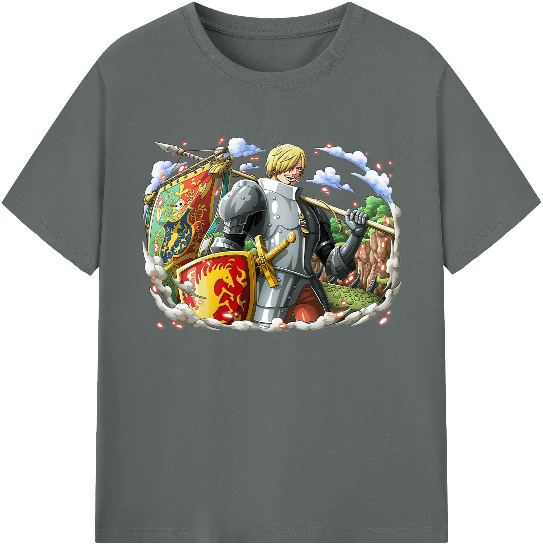 （画像用） ワンピース サンジ ONE PIECE Sanji 綿100％ メンズ半袖Tシャツ｜肌触りやわらか＆通気性